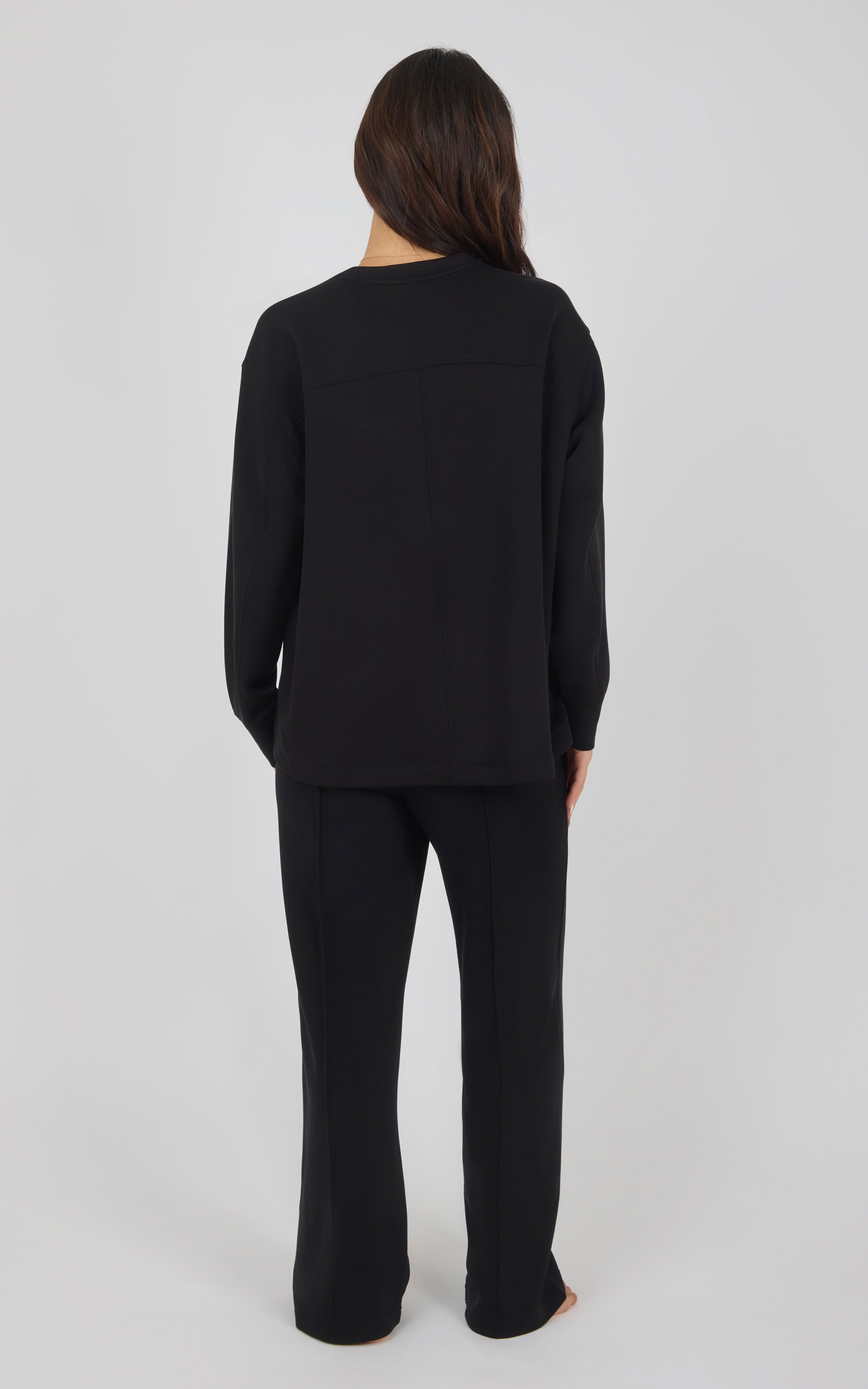 Softlite Fleece Crew Long Sleeve & Timeless Wide Leg Pant Set