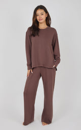 Softlite Fleece Crew Long Sleeve & Timeless Wide Leg Pant Set