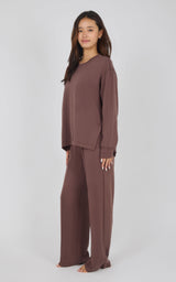 Softlite Fleece Crew Long Sleeve & Timeless Wide Leg Pant Set