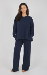 Softlite Fleece Crew Long Sleeve & Timeless Wide Leg Pant Set