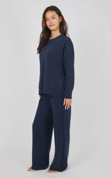 Softlite Fleece Crew Long Sleeve & Timeless Wide Leg Pant Set