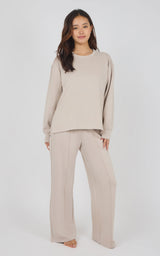 Softlite Fleece Crew Long Sleeve & Timeless Wide Leg Pant Set