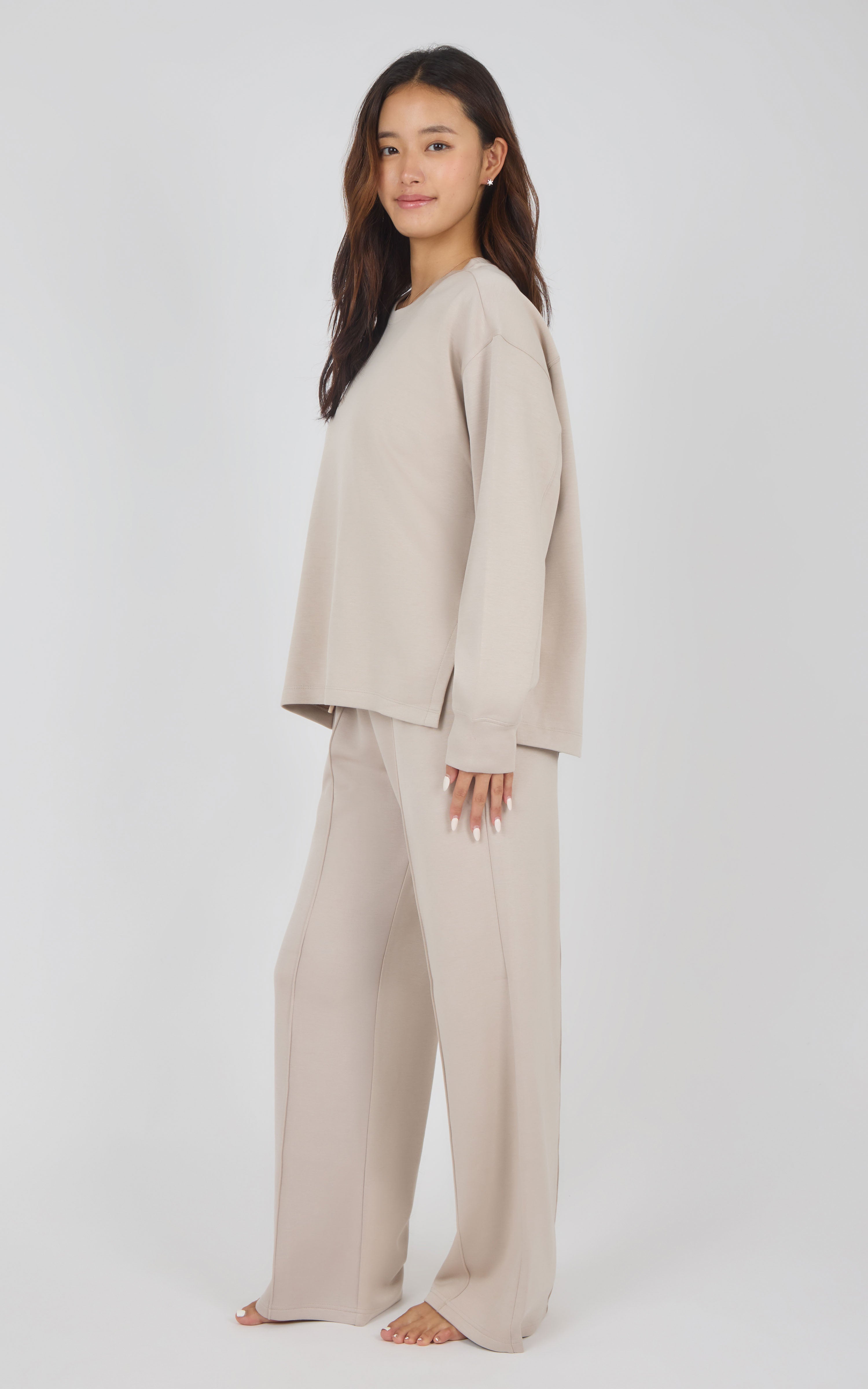 Softlite Fleece Crew Long Sleeve & Timeless Wide Leg Pant Set