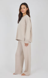 Softlite Fleece Crew Long Sleeve & Timeless Wide Leg Pant Set