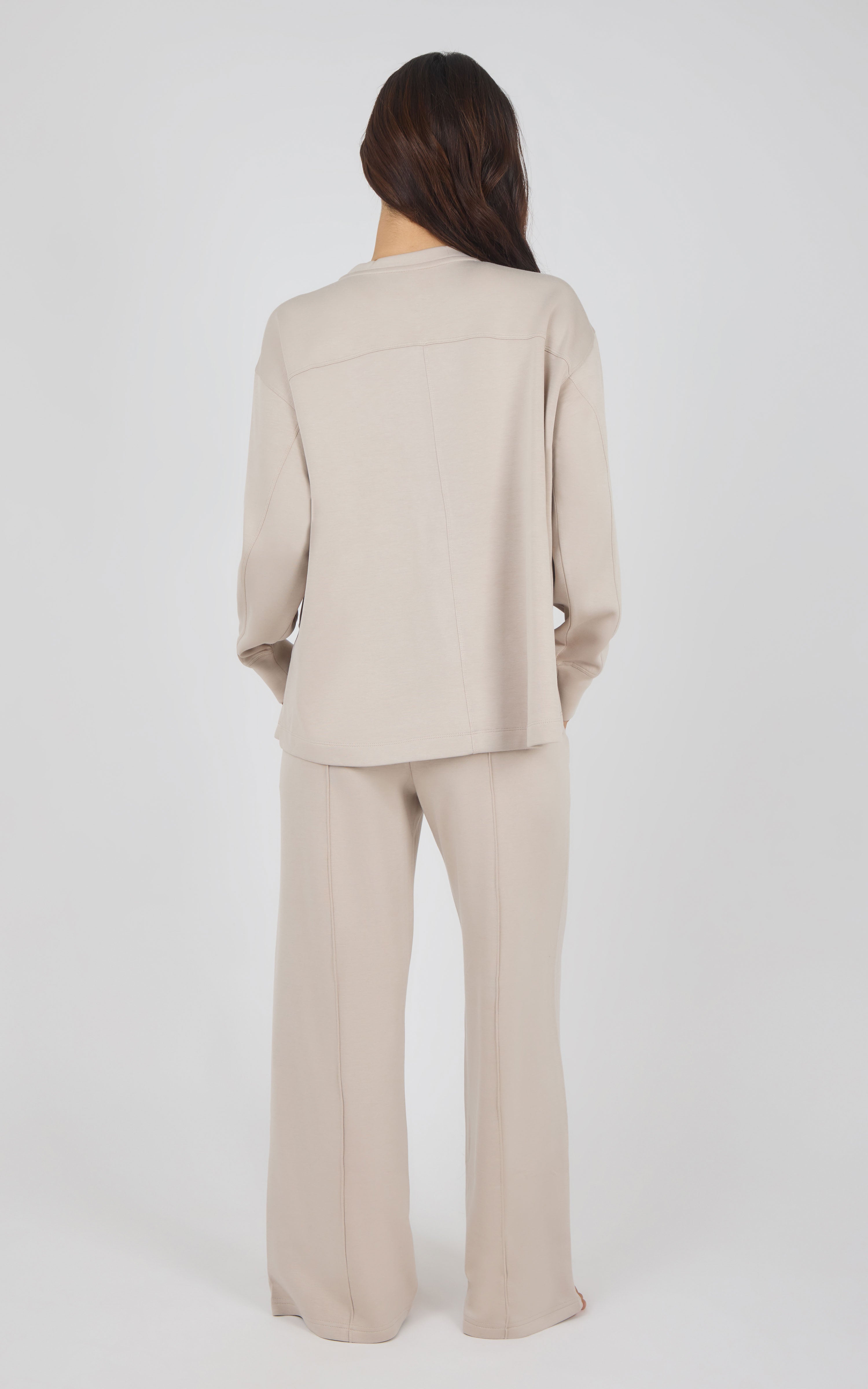 Softlite Fleece Crew Long Sleeve & Timeless Wide Leg Pant Set