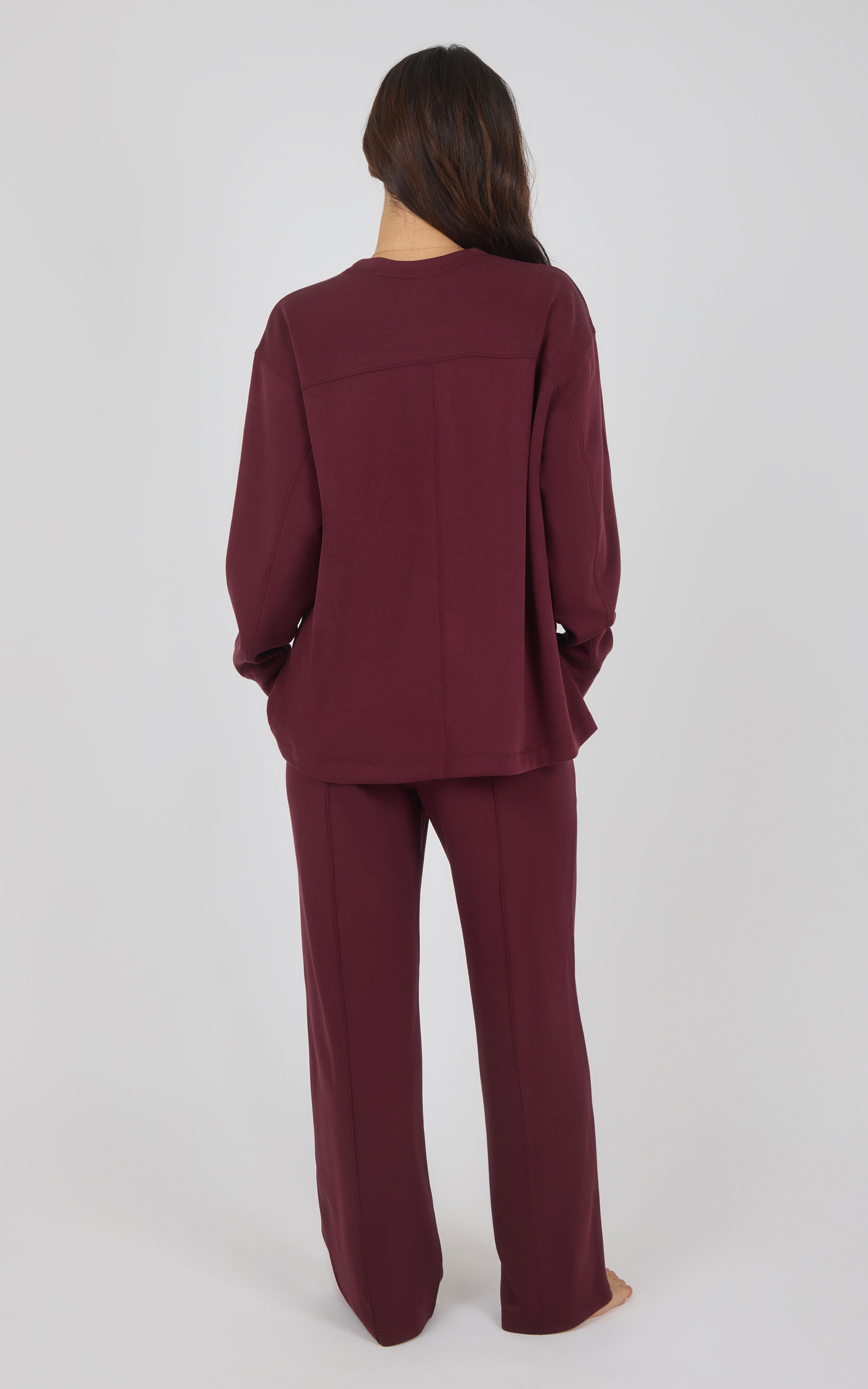 Softlite Fleece Crew Long Sleeve & Timeless Wide Leg Pant Set