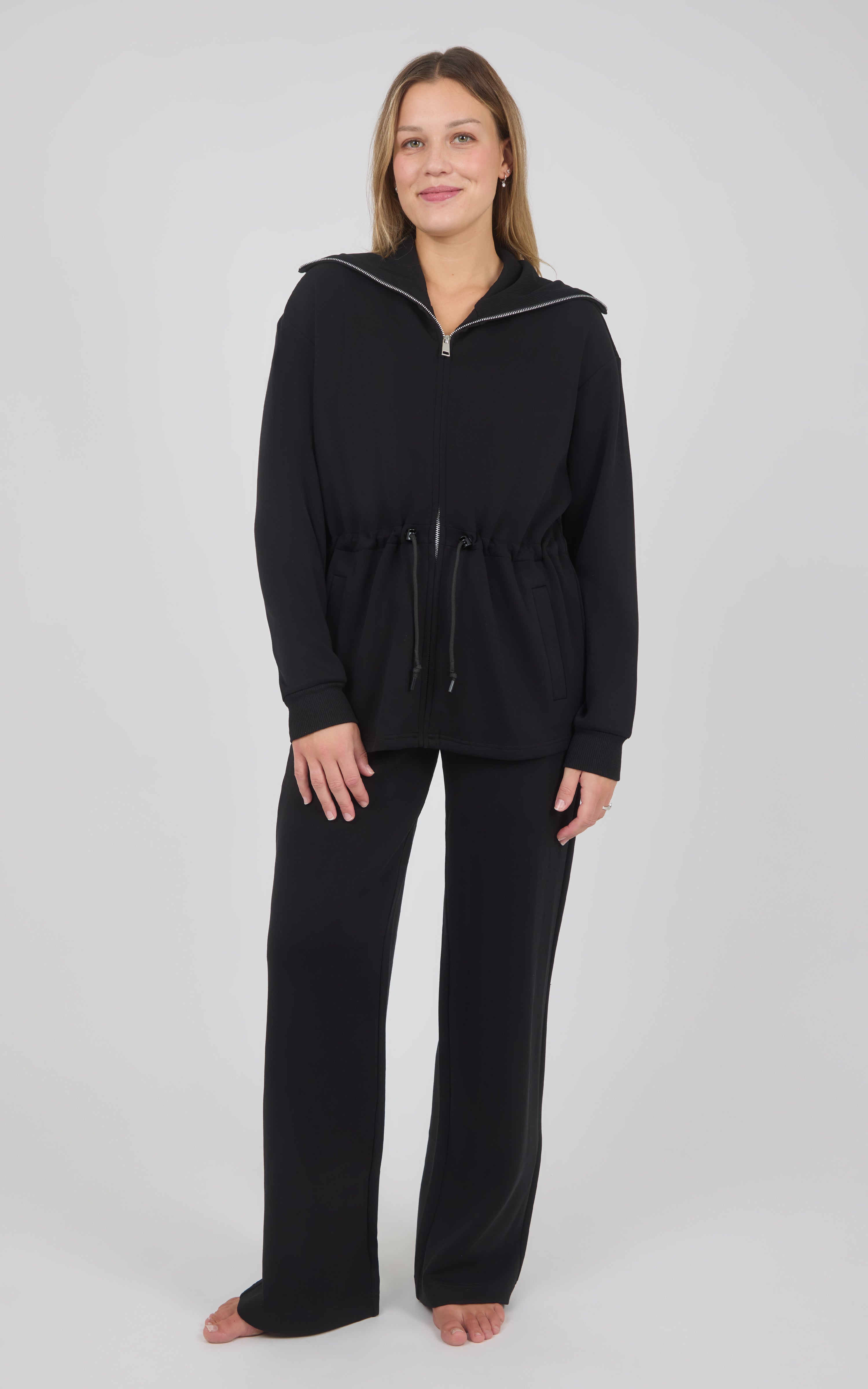 Softlite Fleece Cinched Waist Jacket & Sasha Wide Leg Pant Set