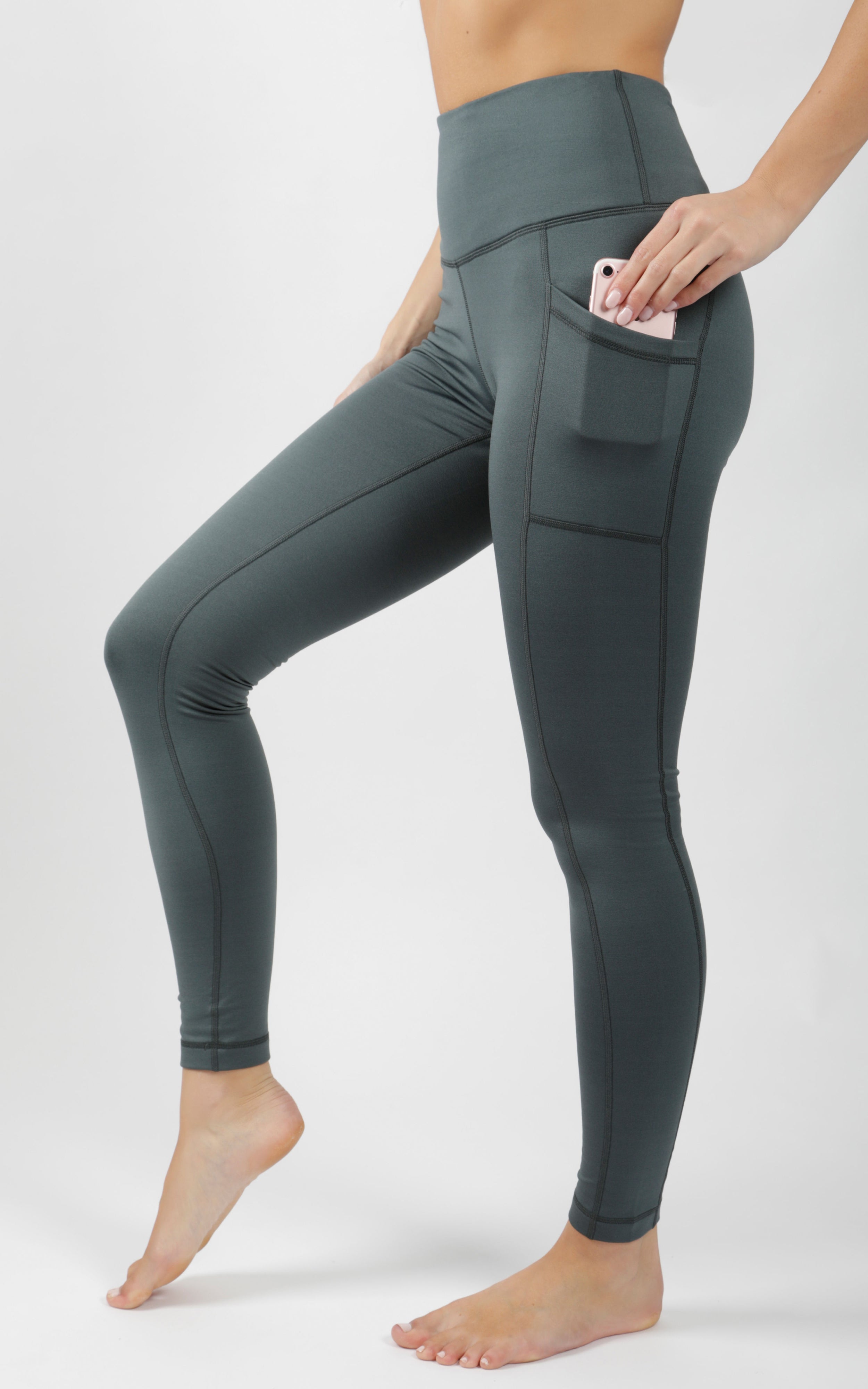 Cold Gear High Waist Fleece Lined Legging with Side Pockets