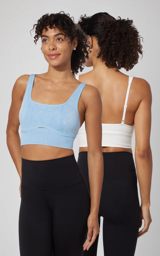 2 PK Stonewash Ribbed Seamless Bra - 90 Degree by Reflex