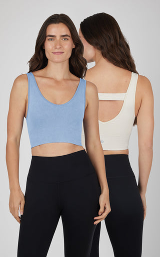 2 PK Stone Wash Bra Tank - 90 Degree by Reflex