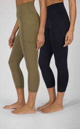 2 PK Interlock Side Pocket and Everyday Capris - 90 Degree by Reflex