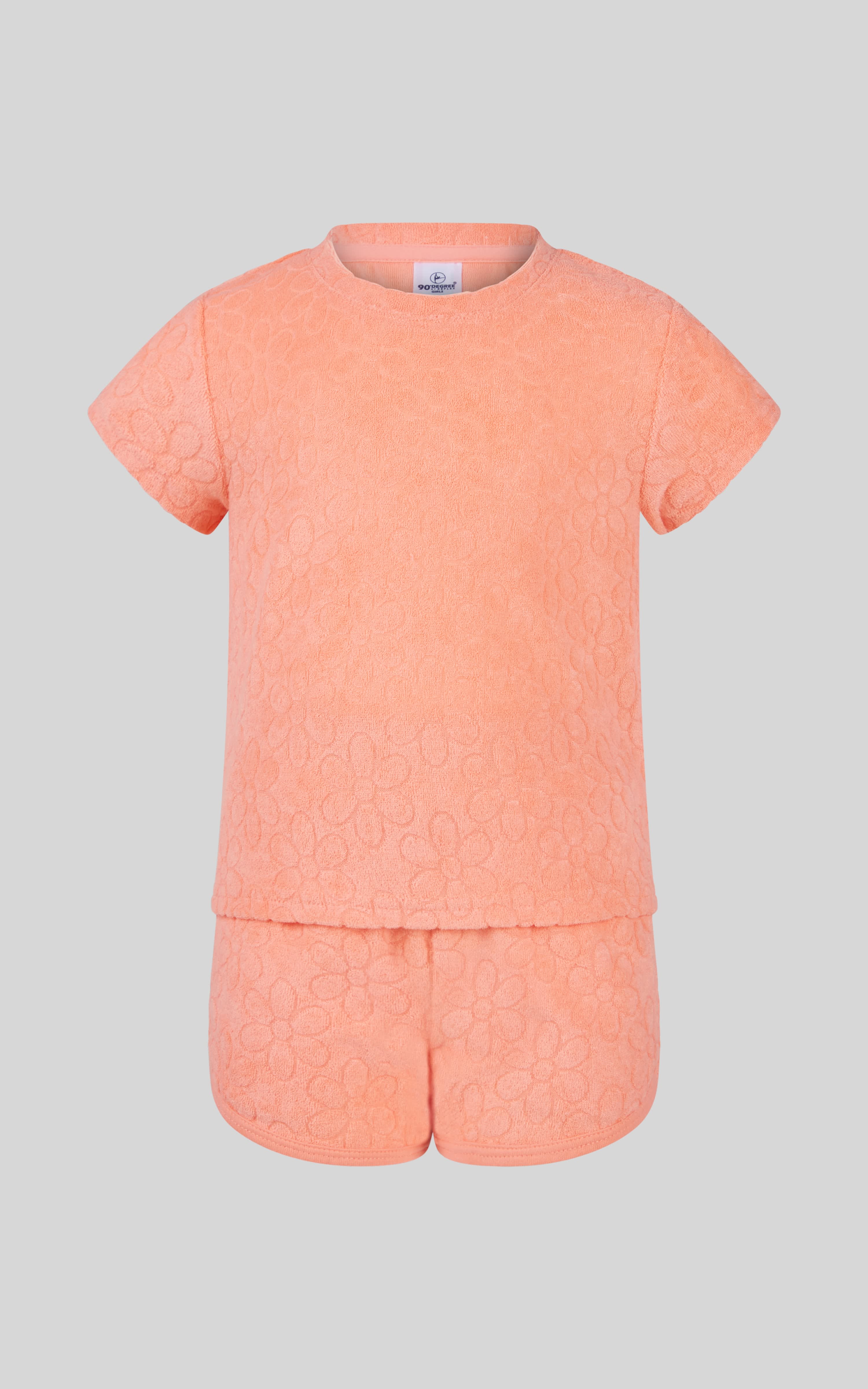 Toddler Girls 2 PC Towel Terry Short Sleeve Top and Dolphin Short - 90 Degree by Reflex
