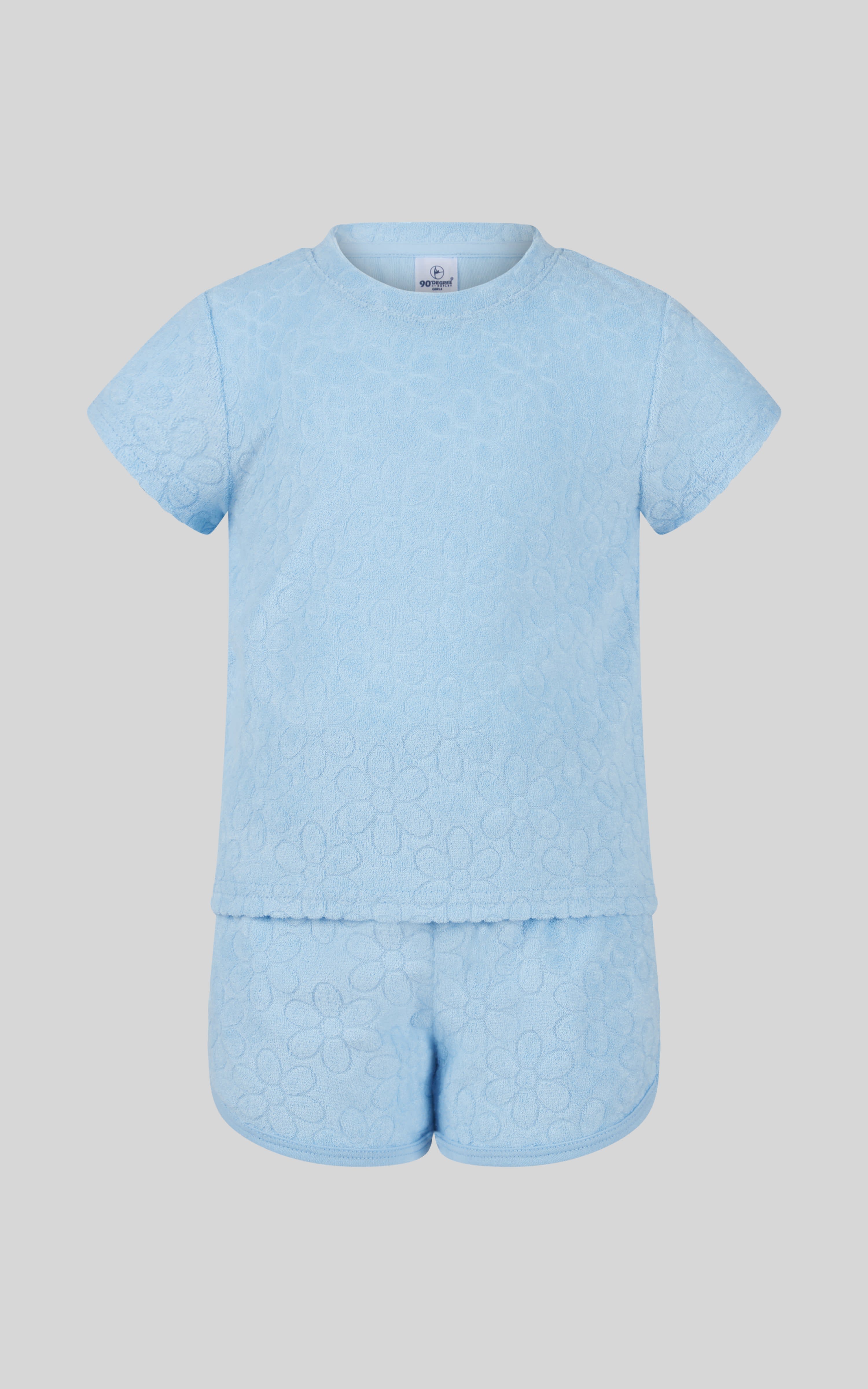 Toddler Girls 2 PC Towel Terry Short Sleeve Top and Dolphin Short - 90 Degree by Reflex