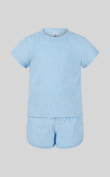 Toddler Girls 2 PC Towel Terry Short Sleeve Top and Dolphin Short