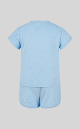Toddler Girls 2 PC Towel Terry Short Sleeve Top and Dolphin Short - 90 Degree by Reflex