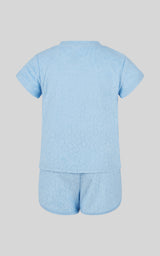 Toddler Girls 2 PC Towel Terry Short Sleeve Top and Dolphin Short