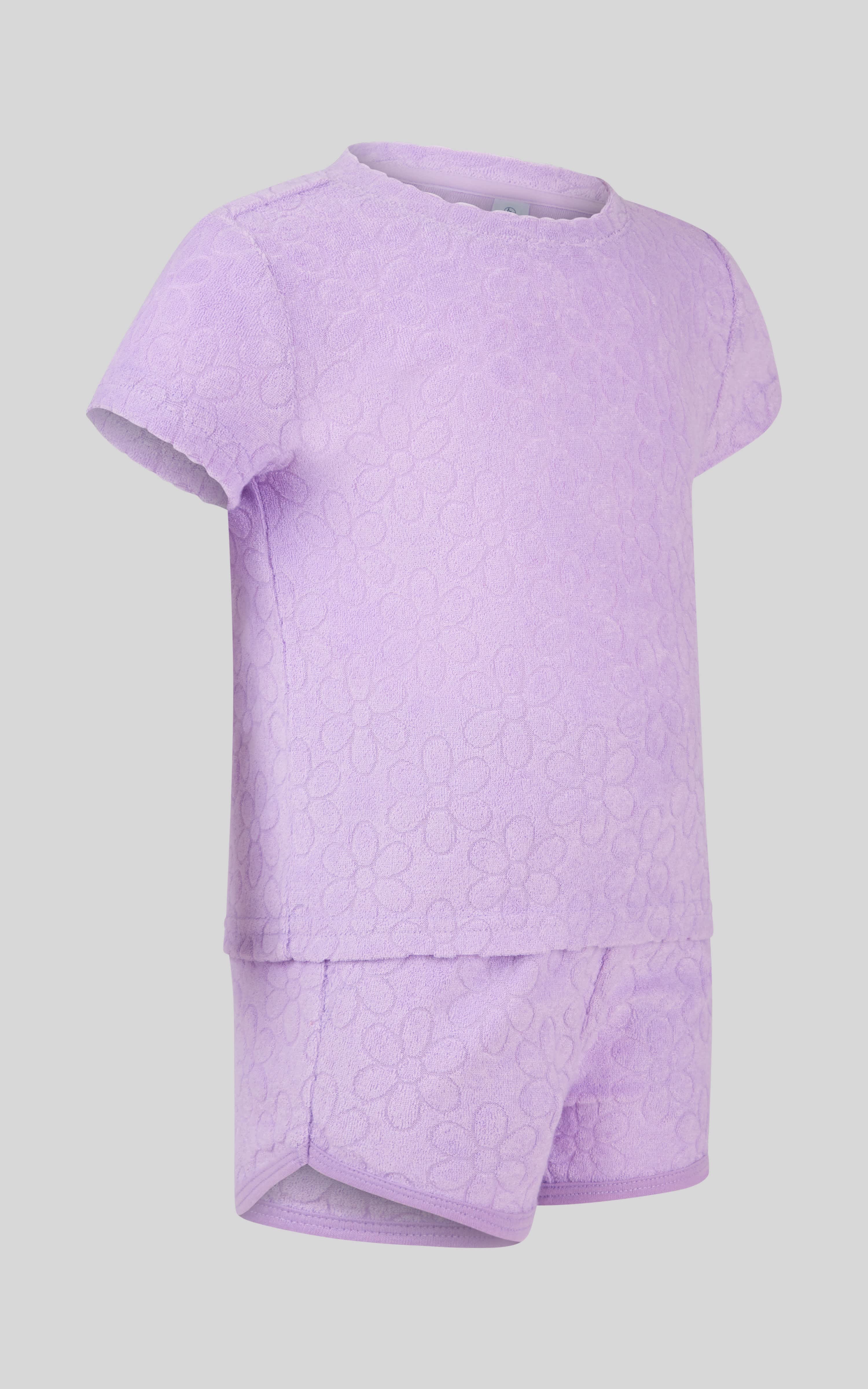 Toddler Girls 2 PC Towel Terry Short Sleeve Top and Dolphin Short - 90 Degree by Reflex