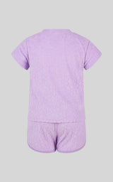 Toddler Girls 2 PC Towel Terry Short Sleeve Top and Dolphin Short - 90 Degree by Reflex