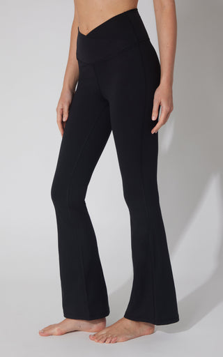 Lux Madison Crossover Elastic Free Waist 31 1/2 inch Flare Leg Pant - 90 Degree by Reflex