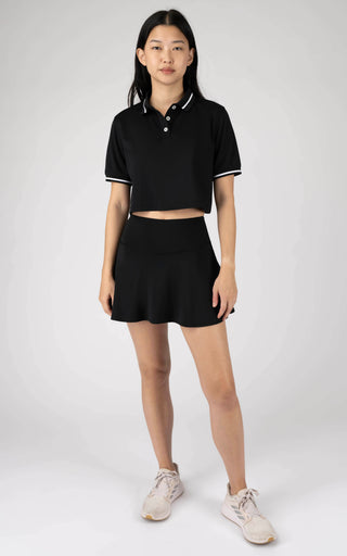 Dynamic Pique Cropped Boxy Polo Tee