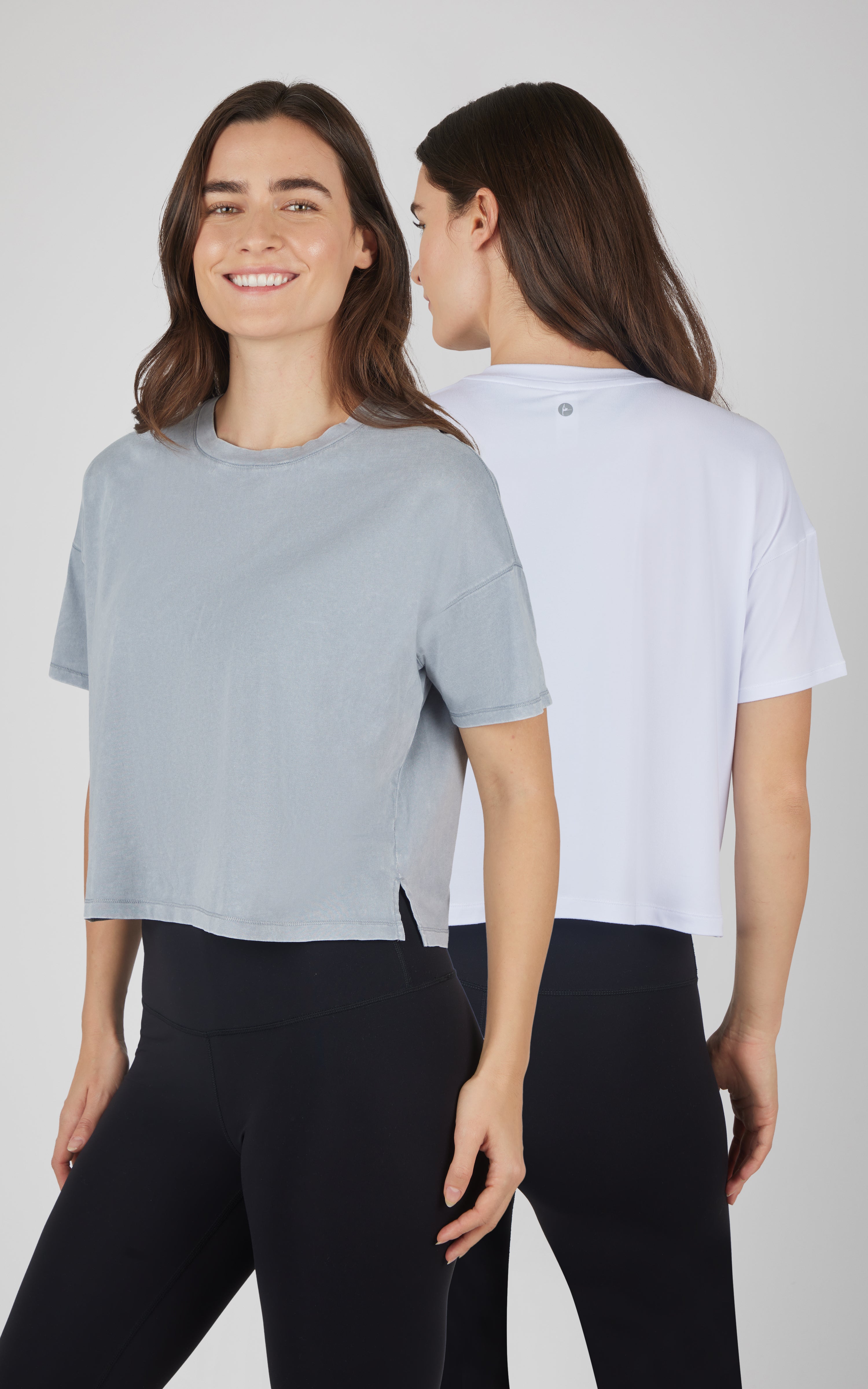 2 PK Stone Washed Cotton and Super Soft Tee - 90 Degree by Reflex