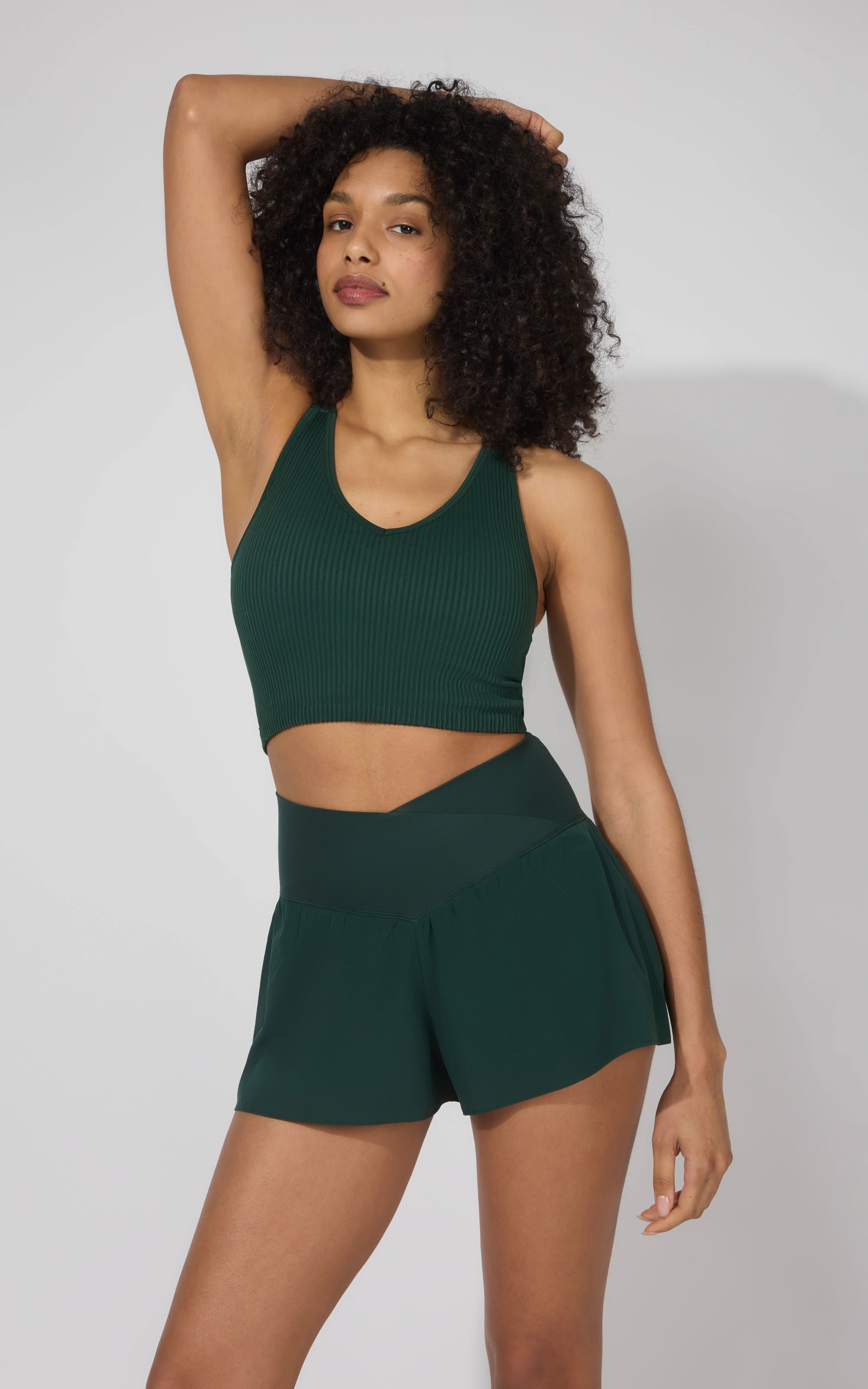 Ribbed Alamo Bra Tank & Lightstreme Crossfire Short Set