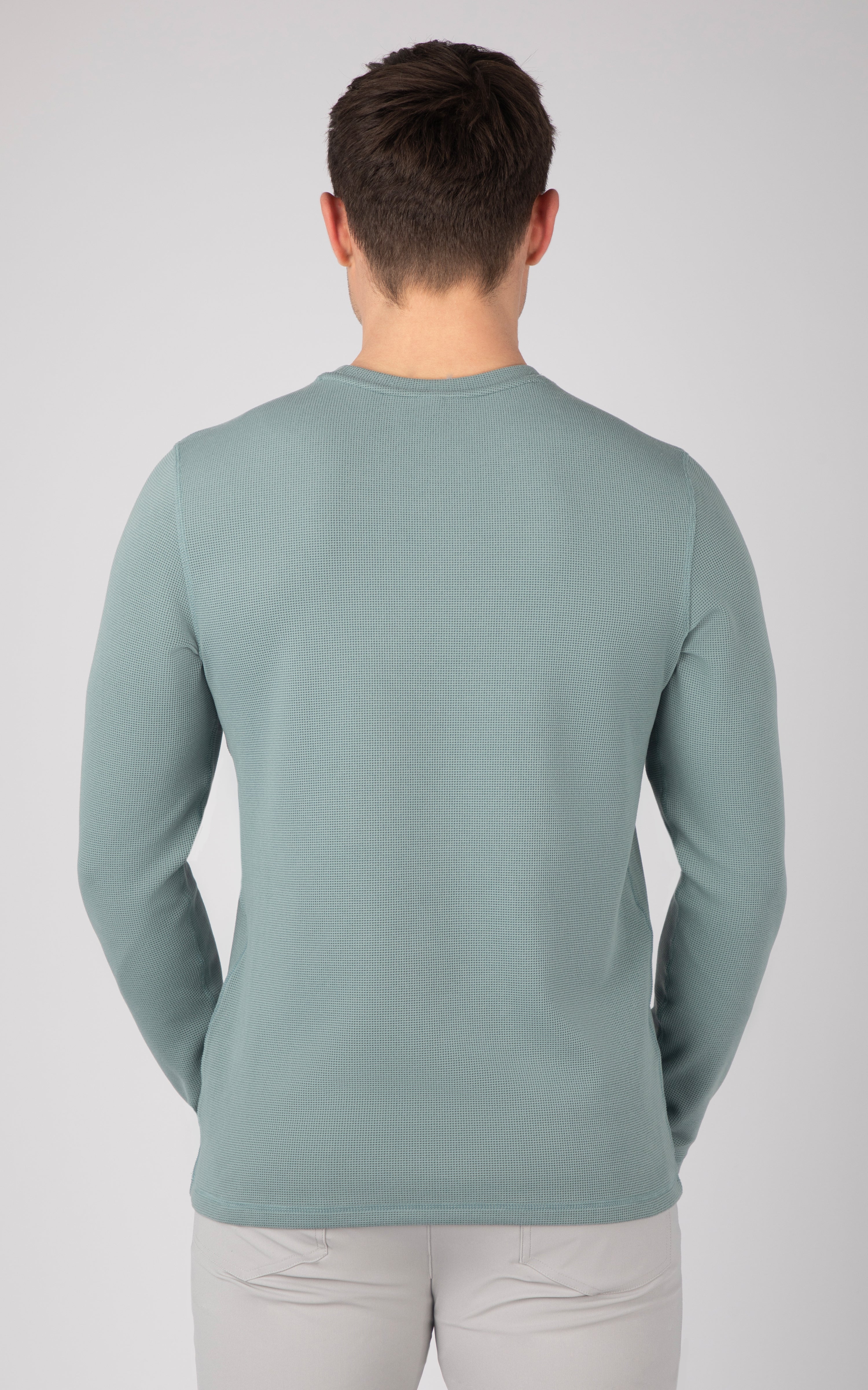Mens Supreme Hyperlite Waffle Long Sleeve Crew Neck Shirt - 90 Degree by Reflex
