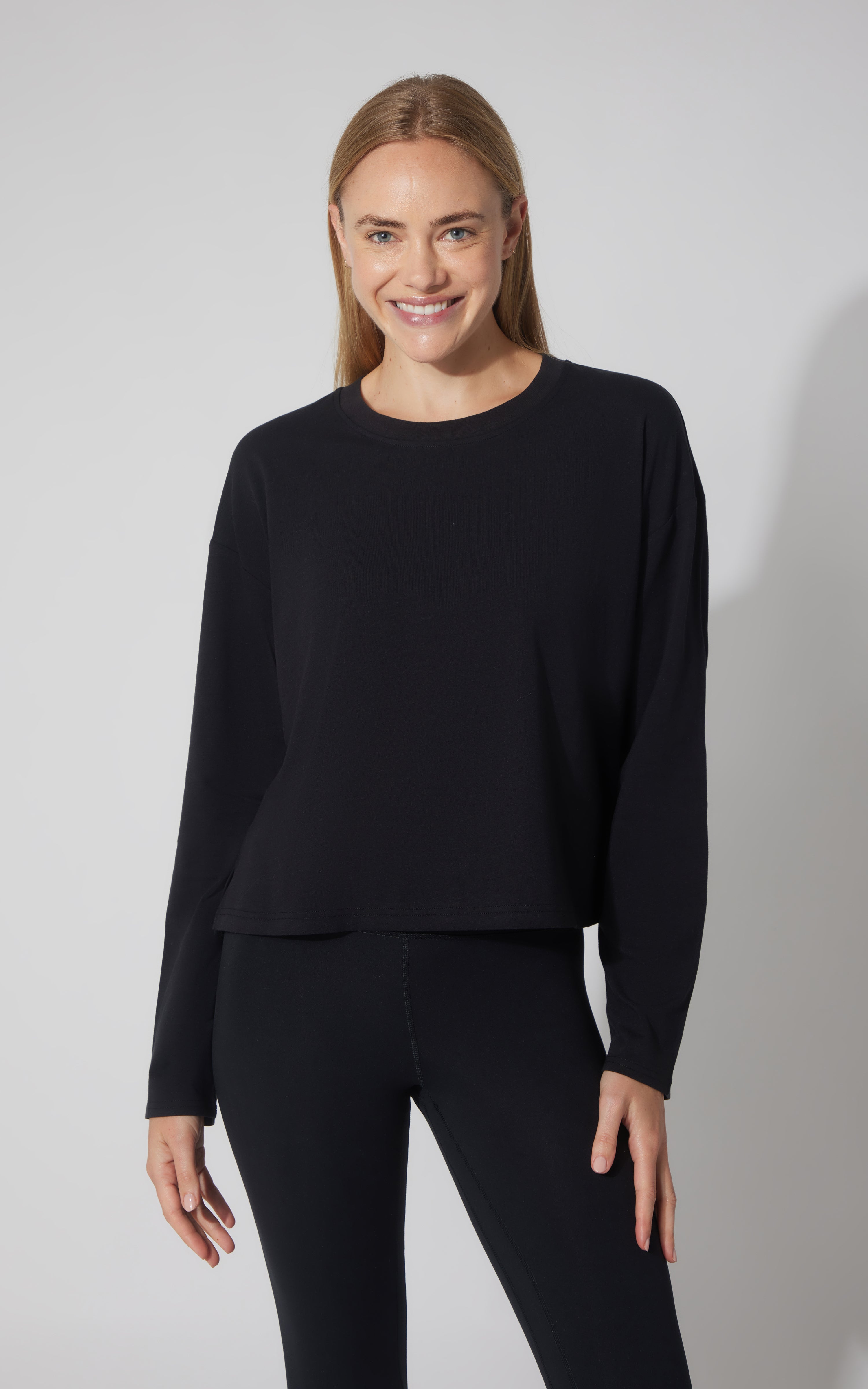 2 PK Cotton Deluxe Boxy Long Sleeve Top - 90 Degree by Reflex