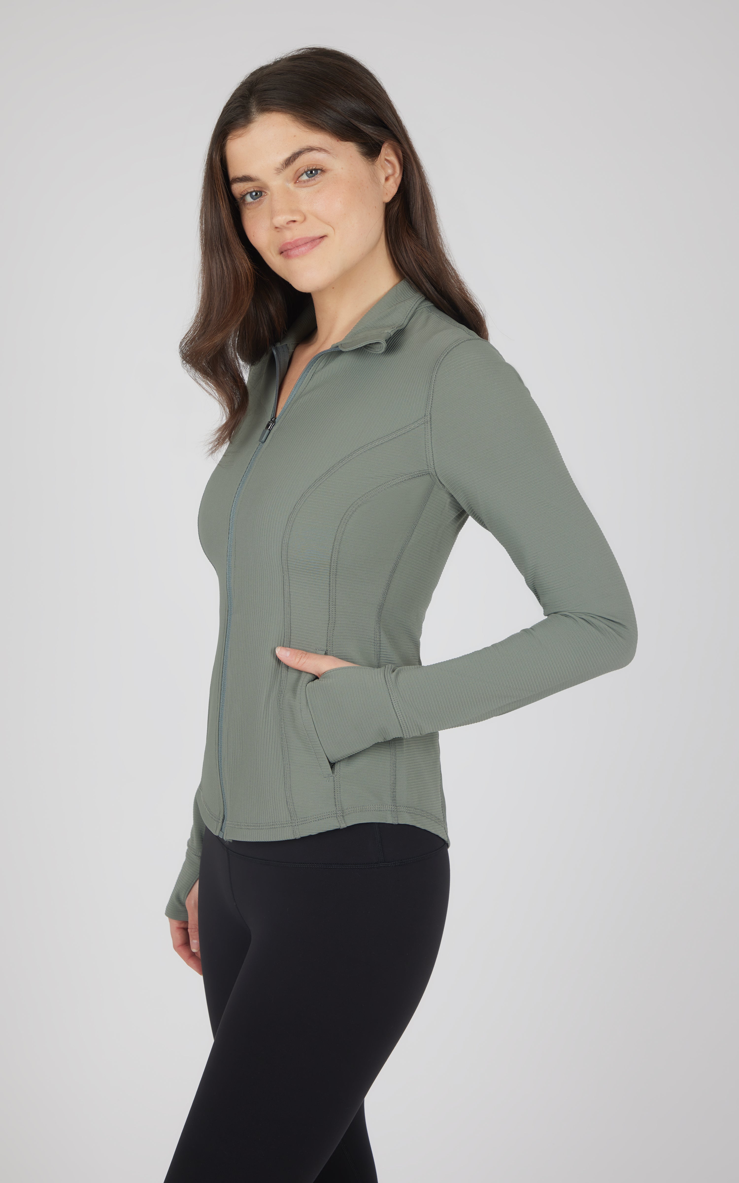 Interlink Ribbed Princess Seam Performance Jacket - 90 Degree by Reflex