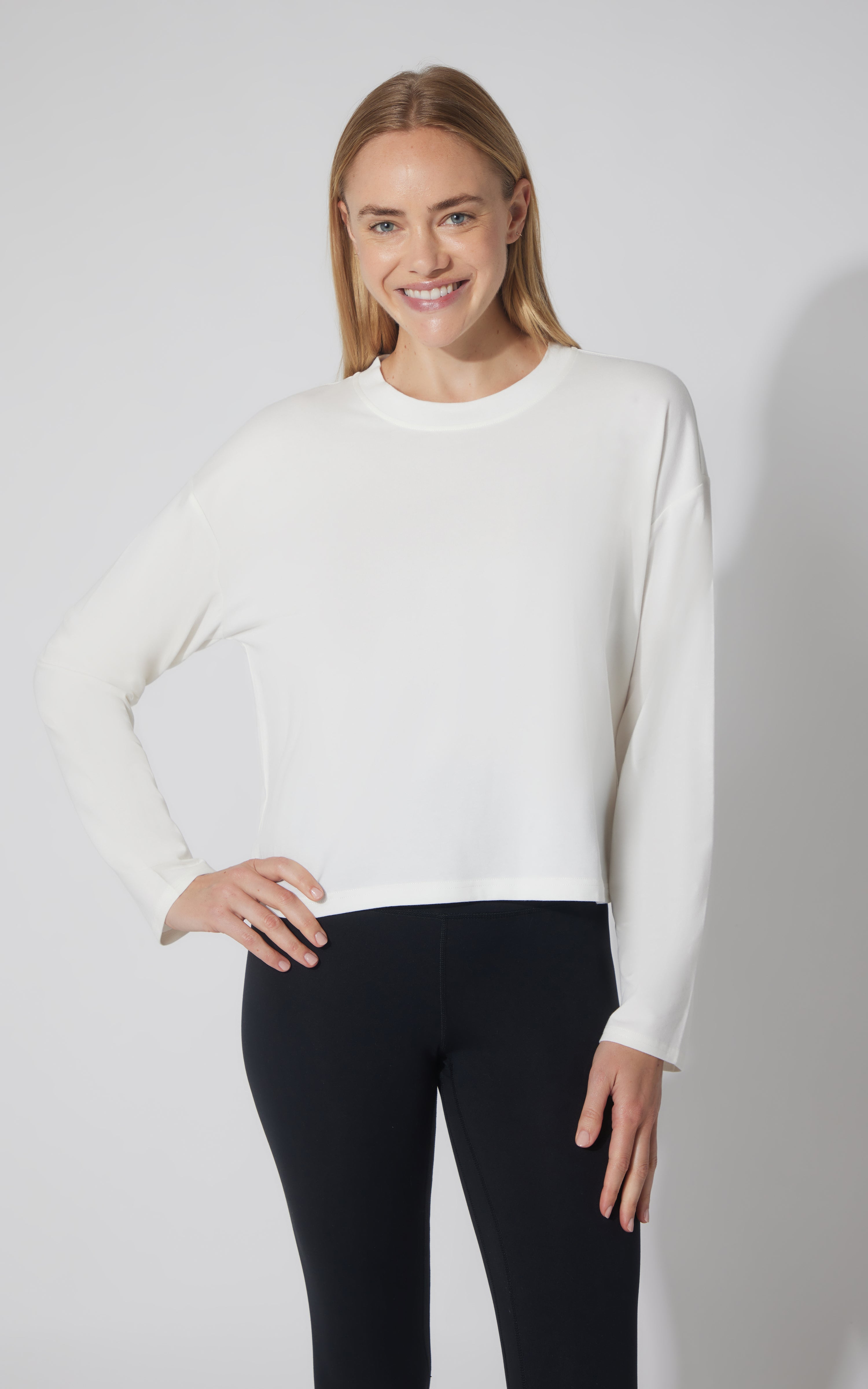 2 PK Cotton Deluxe Boxy Long Sleeve Top - 90 Degree by Reflex