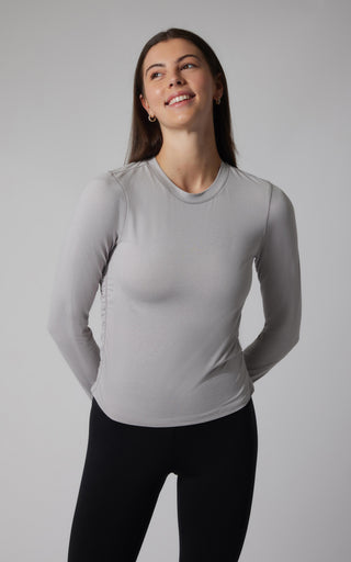 2 PK Cationic Jersey Crew Neck Top with Side Ruching and Everyday Crew Neck Top - 90 Degree by Reflex