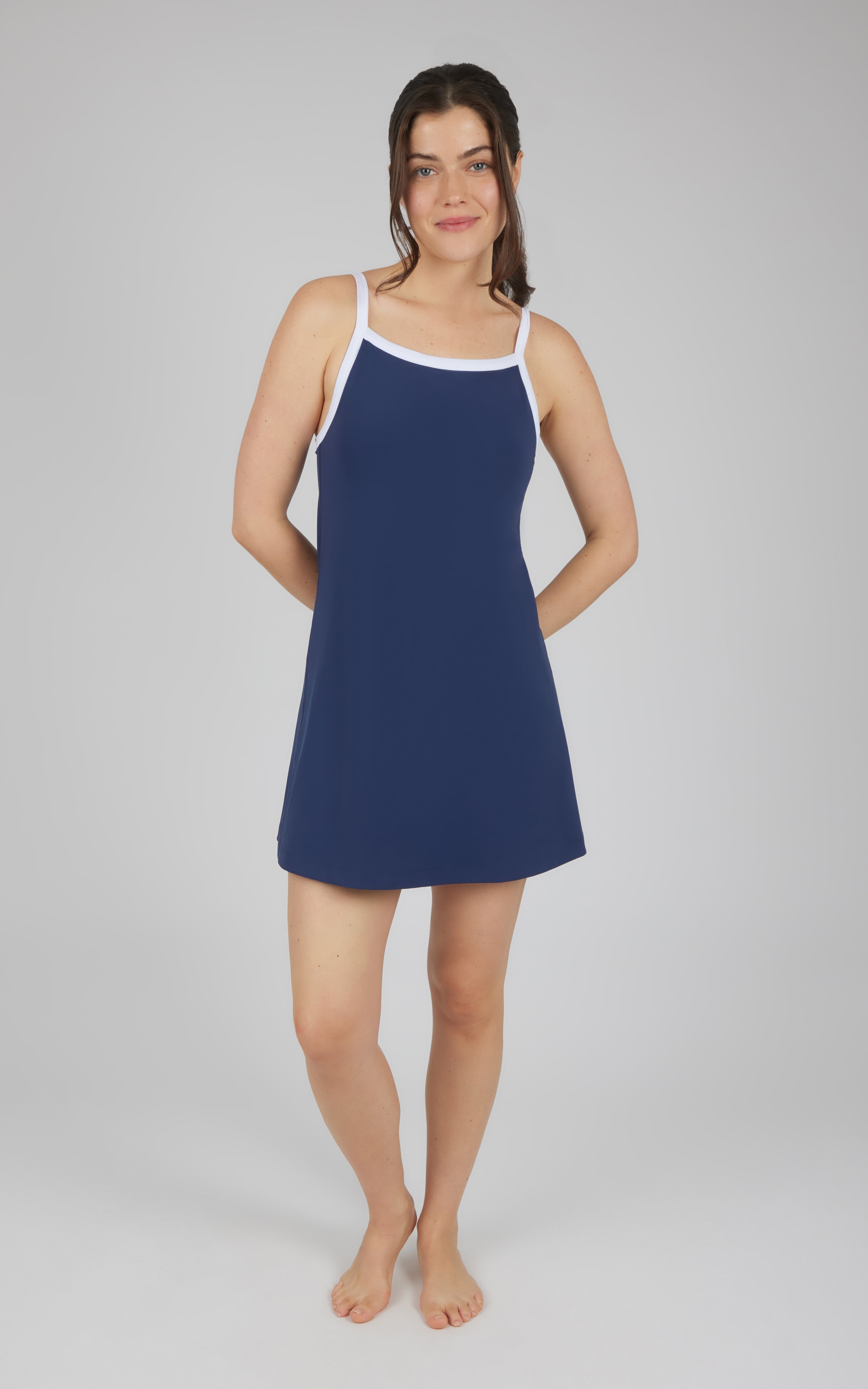 Nude Tech Square Neck Dress - 90 Degree by Reflex