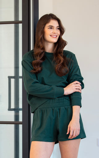 Plush Rib Avenlee Long Sleeve & New Flow Short Set - 90 Degree by Reflex