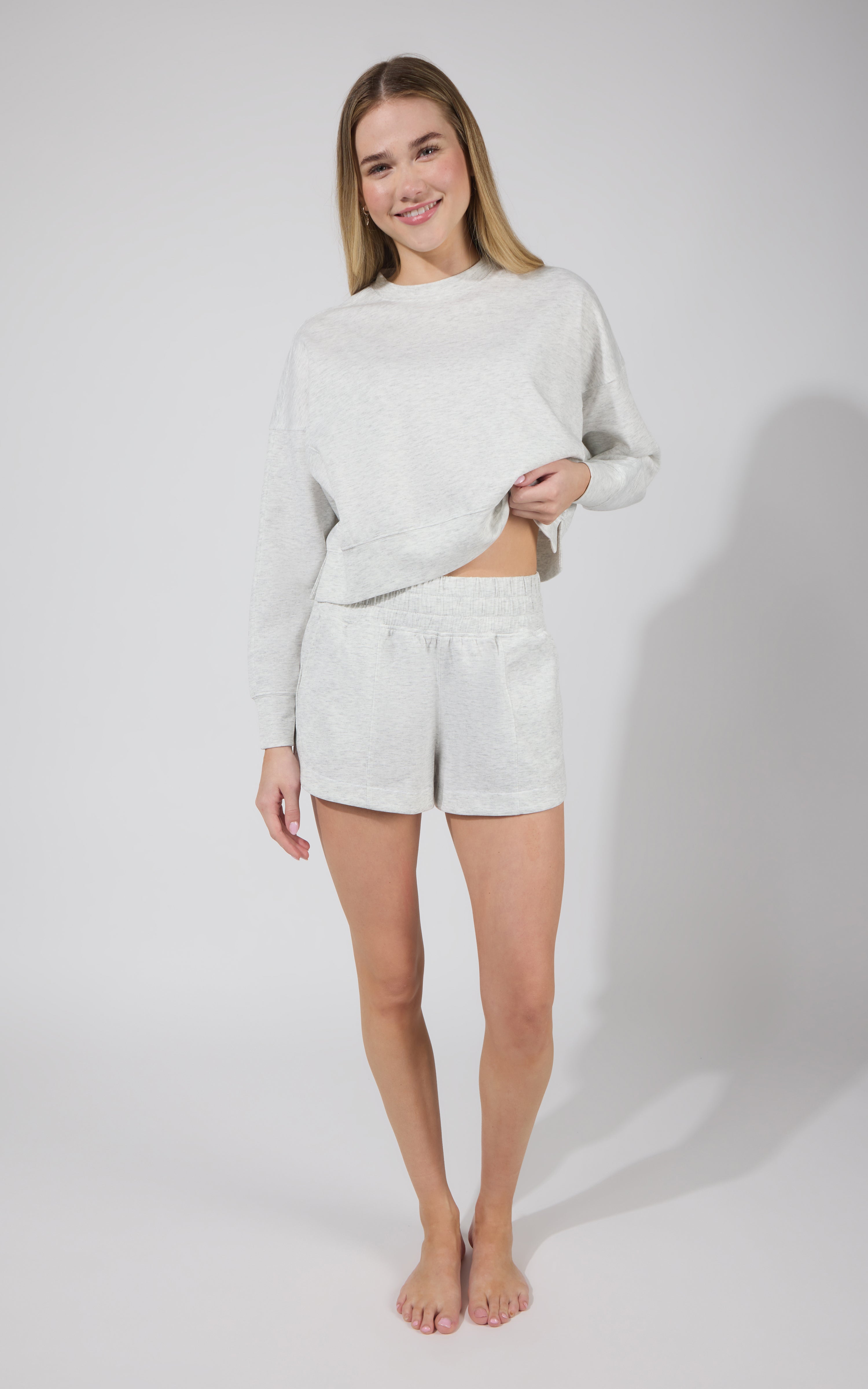 Softlite Pullover Sweatshirt and Short Set - 90 Degree by Reflex