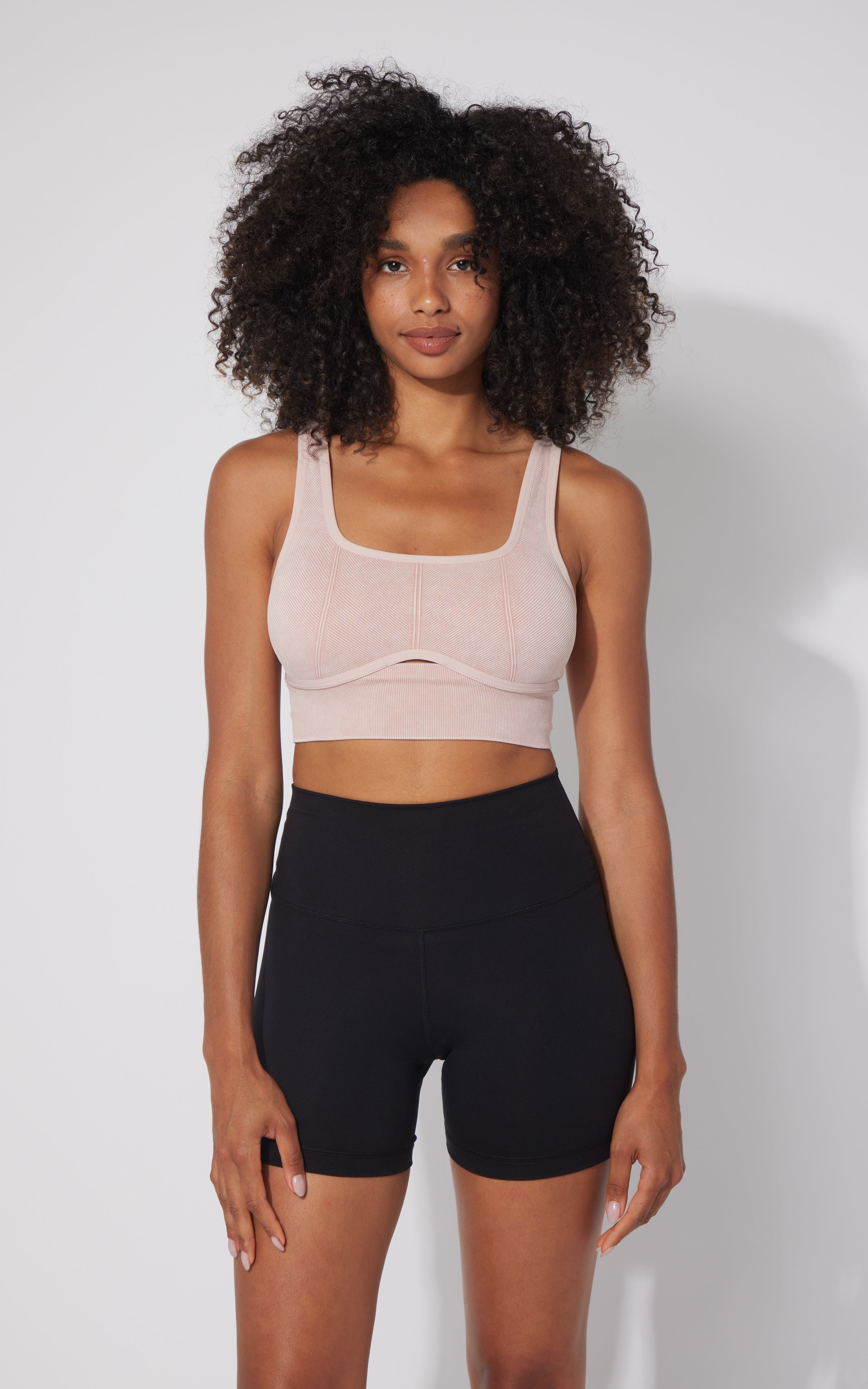 2 PK Stonewash Ribbed Seamless Bra - 90 Degree by Reflex