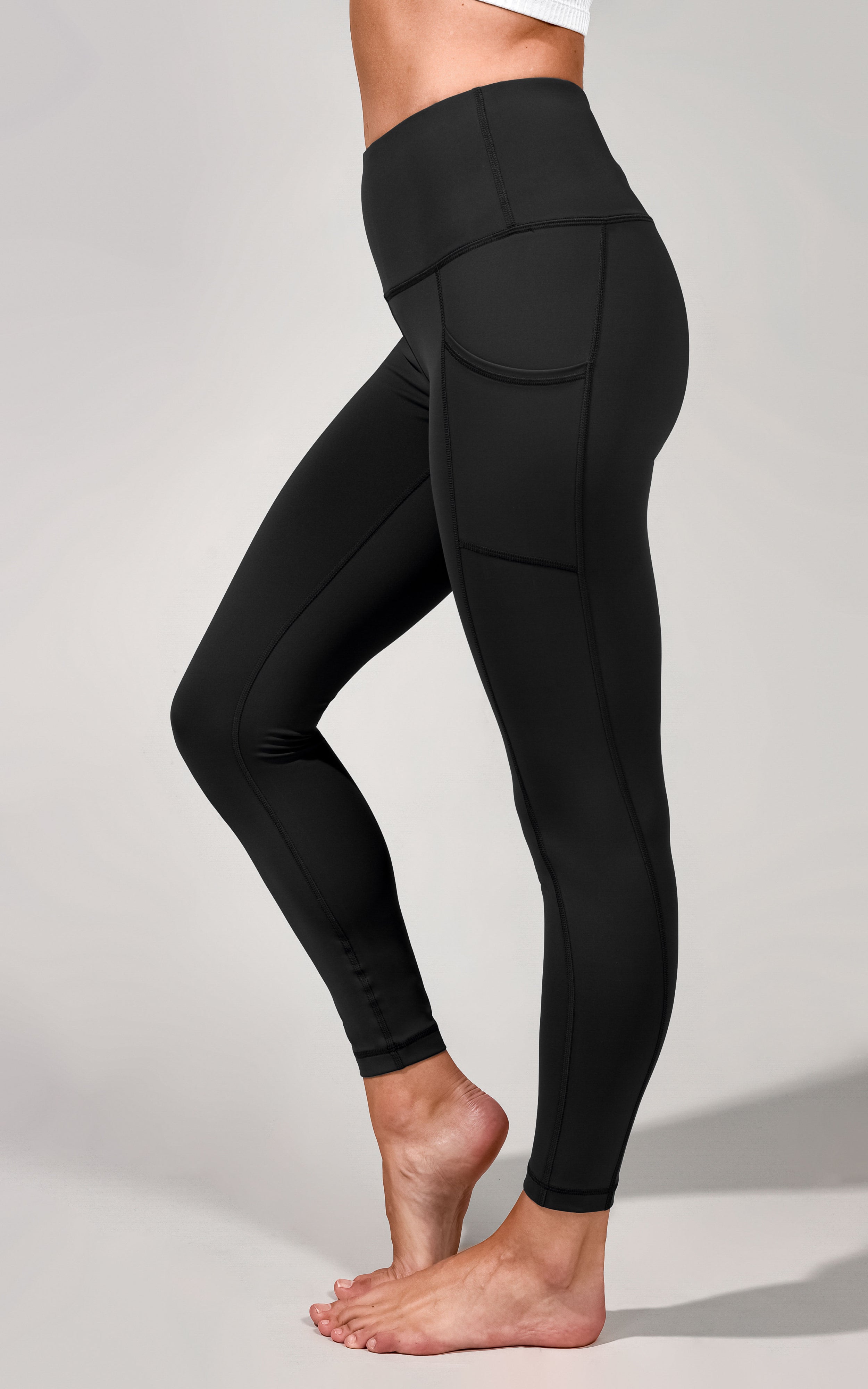 Advantage Full Length Leggings with Pockets in Black | Oh Polly