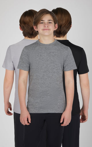 Boys 3 PK Mesh Performance Tee - 90 Degree by Reflex