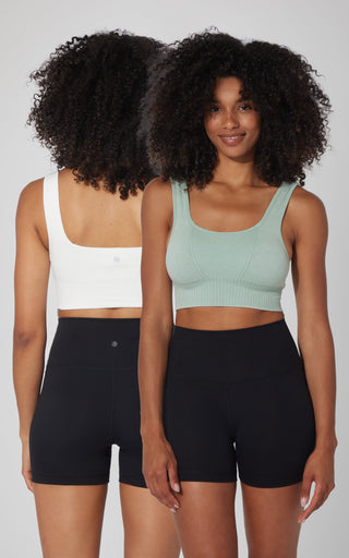 2 PK Stonewash Seamless Bra Tank - 90 Degree by Reflex