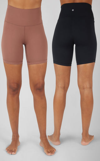 2 PK Lux Super Hi Rise 7" Classic Biker Short - 90 Degree by Reflex