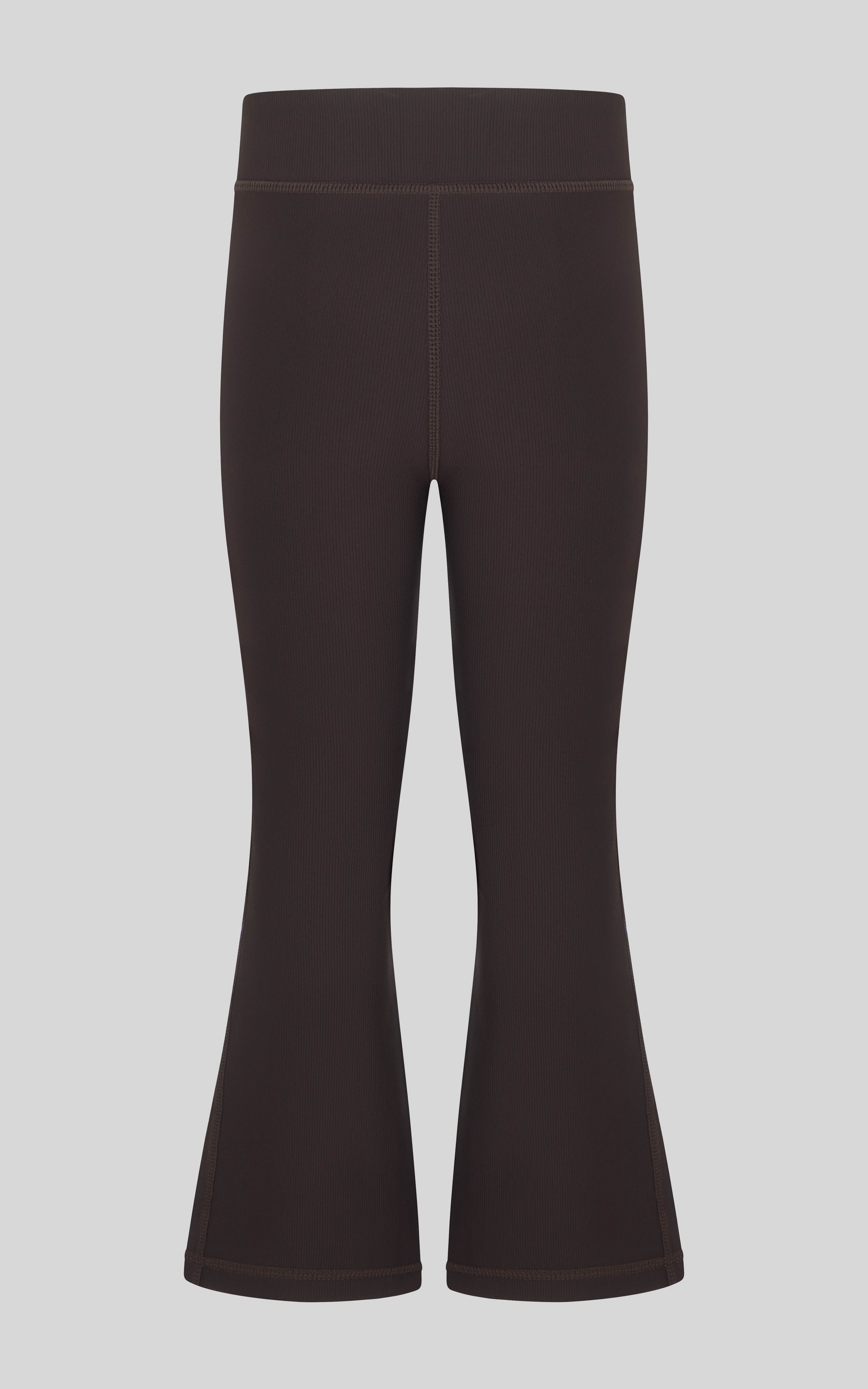 Little Girls 2 PK Ribbed Everyday Flared Leg Pant - Chocolate Torte/Black - 3
