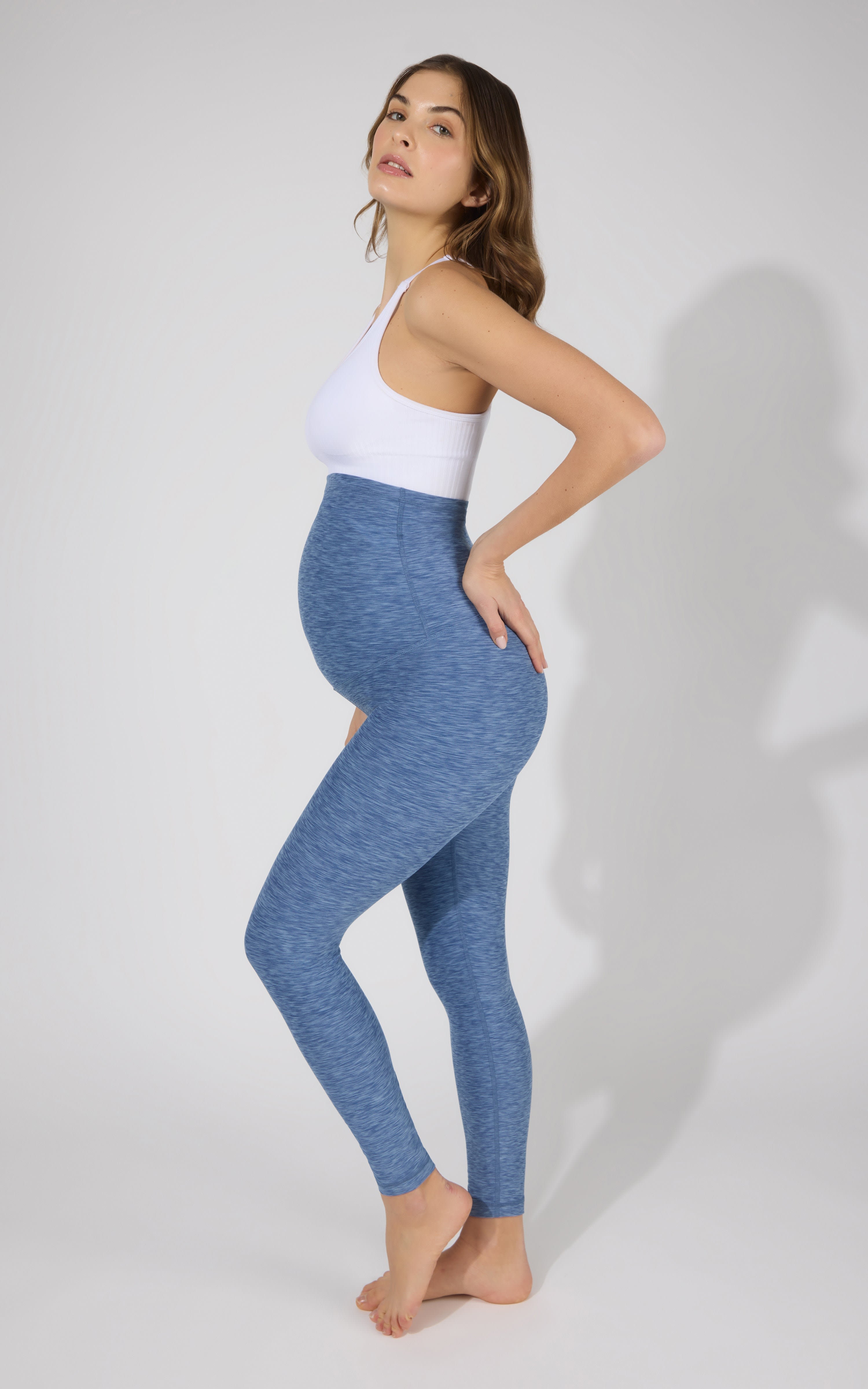 Maternity Heathered Lux Ankle Legging - 90 Degree by Reflex