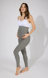 Maternity Heathered Lux Ankle Legging - 90 Degree by Reflex