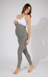 Maternity Heathered Lux Ankle Legging - 90 Degree by Reflex