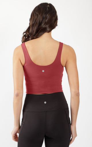 Cropped Tank Top with Support Inside Bra