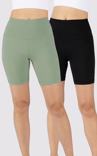 2 PK Lux Super Hi Rise 7" Classic Biker Short - 90 Degree by Reflex