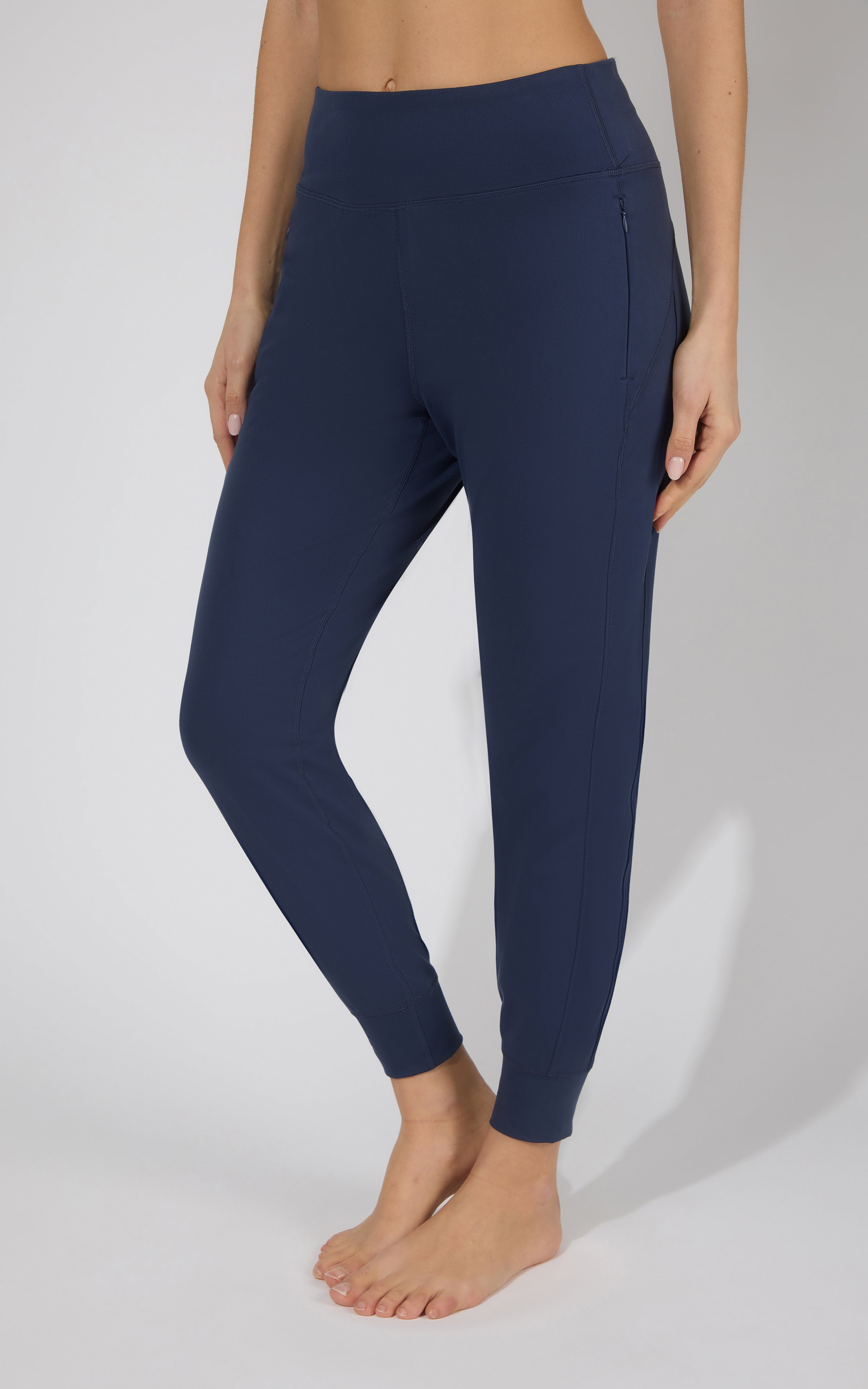 Interlock Zipper Pockets Greenwich Jogger - Our Linen Story - 90 Degree by Reflex