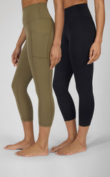 2 PK Interlock Side Pocket and Everyday Capris - 90 Degree by Reflex