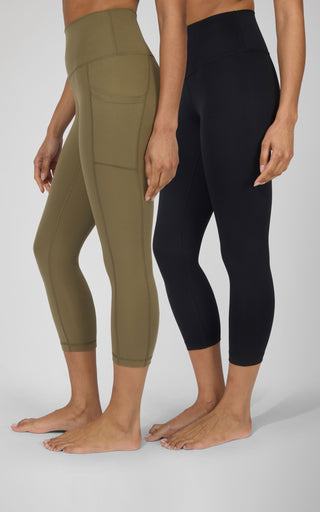 2 PK Interlock Side Pocket and Everyday Capris - 90 Degree by Reflex