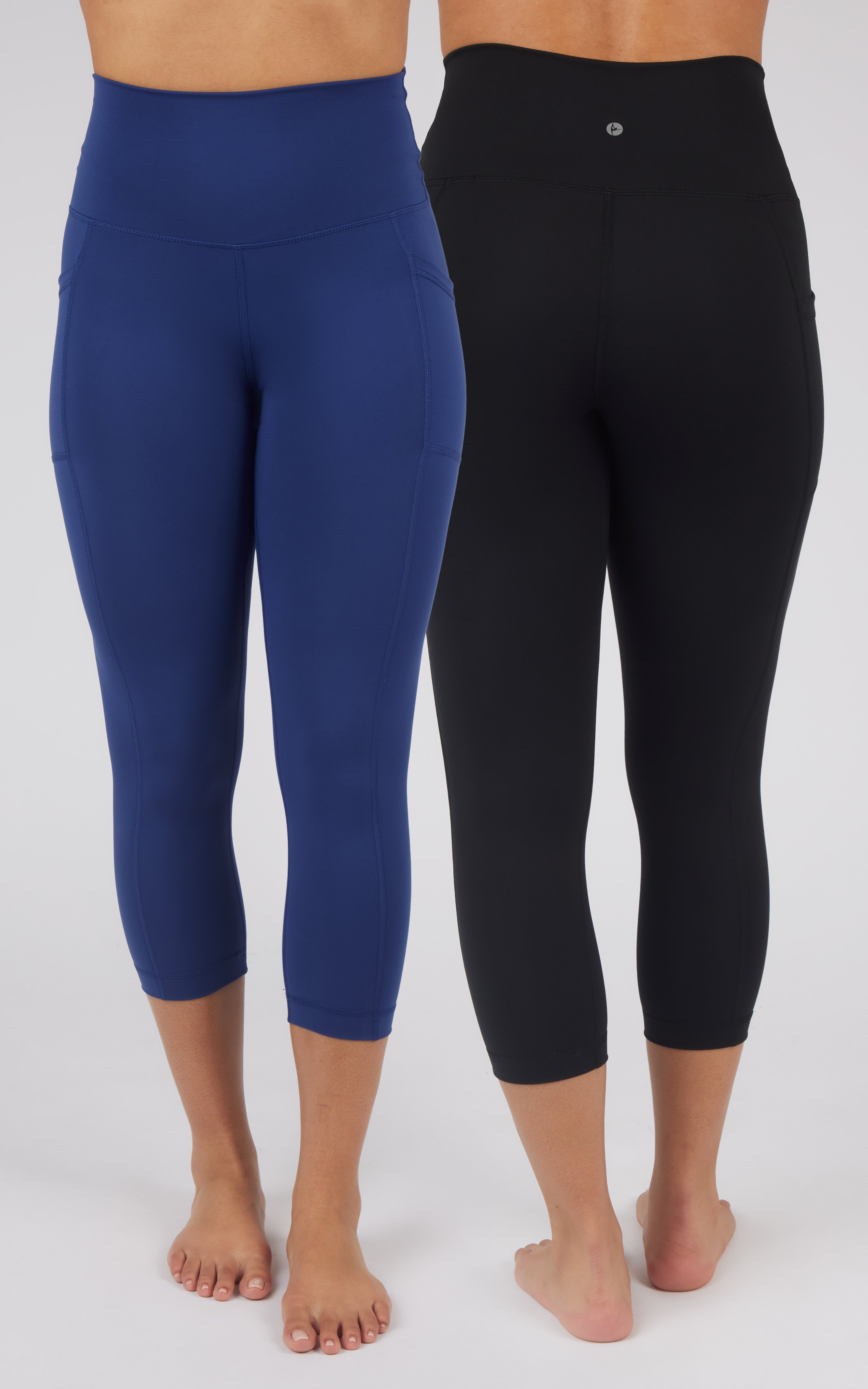 2 Pack Interlock  High Waist Side Pocket Capri and Classic Capri