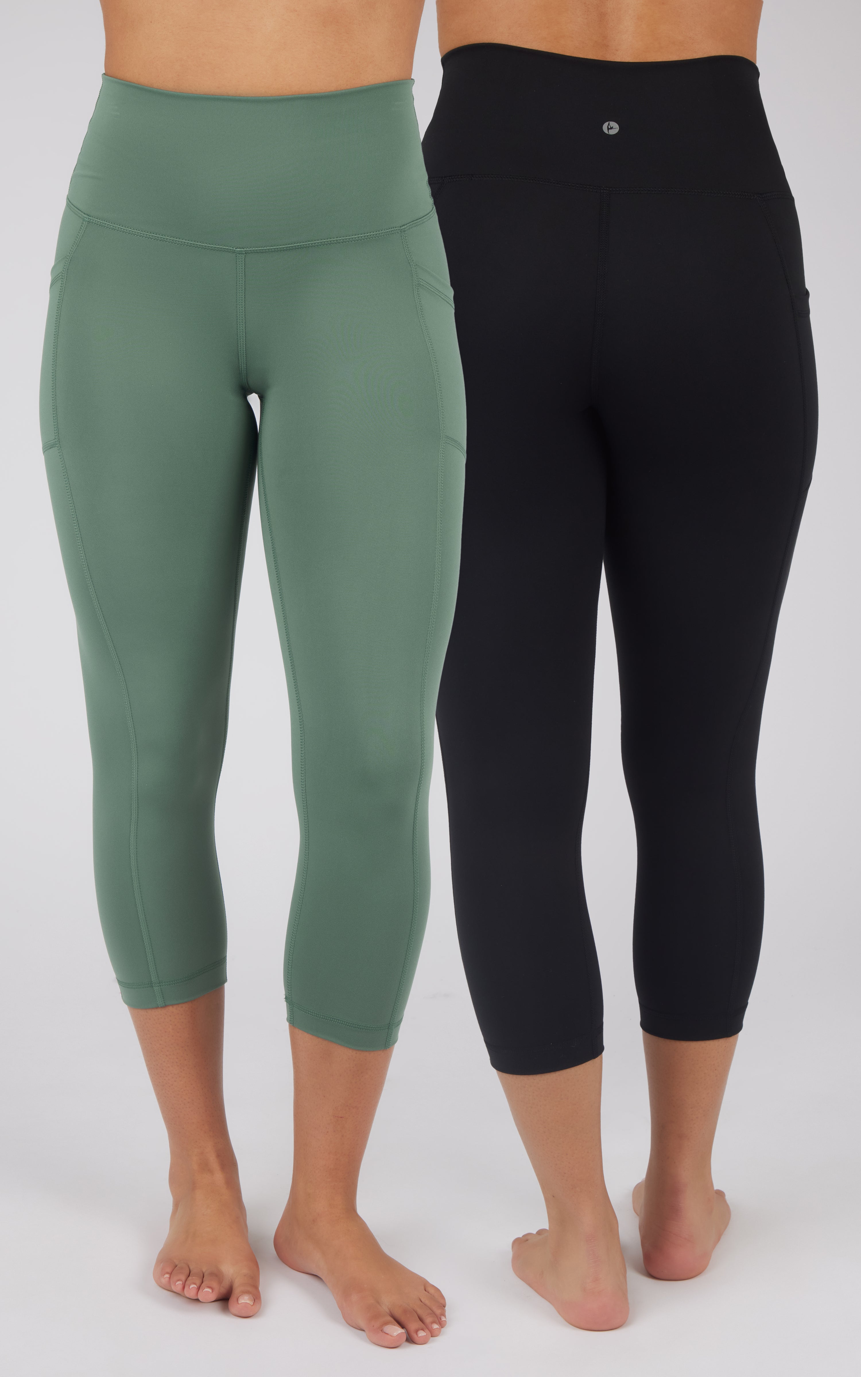 2 Pack Interlock  High Waist Side Pocket Capri and Classic Capri